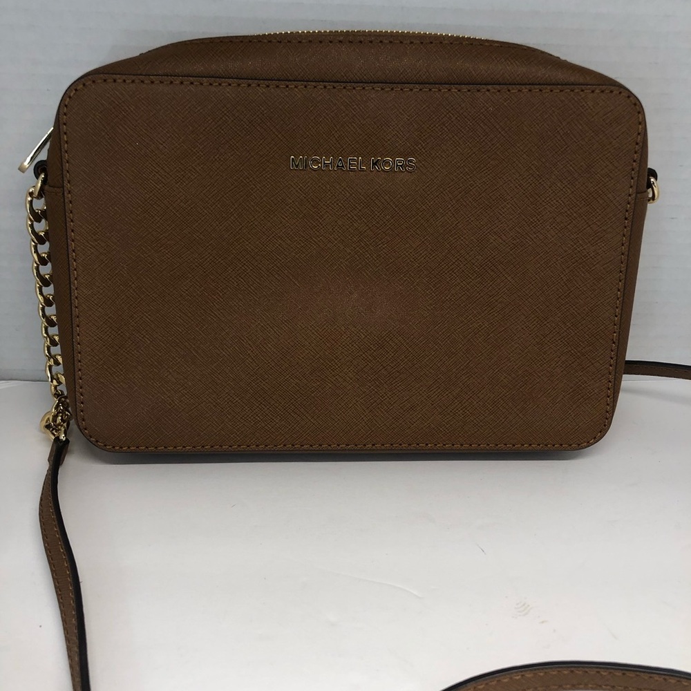 MICHAEL KORS Jet Set Luggage Tan East West Crossbody Bag